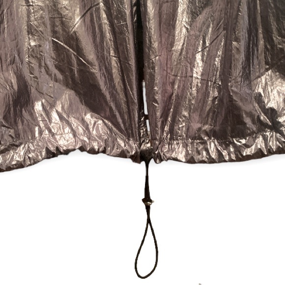 ZARA Raincoat- xs, metallic silver, net lining, pockets, adjustable - Picture 4 of 5
